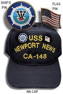 NN Cap with Ship's Pin and Flag Pin
