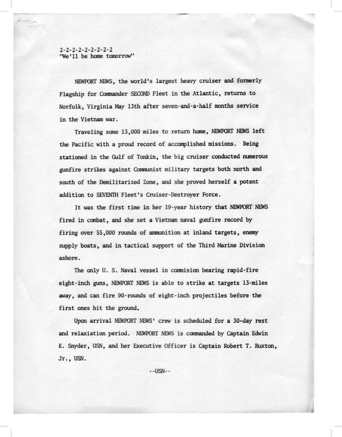 Homeward Bound Press Release